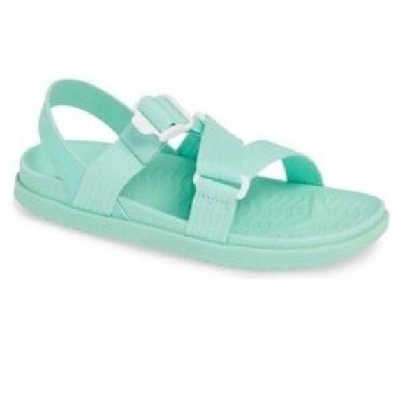 Native Women's Teal Nylon Webbing EVA Comfort Footbed Zurich Sandals Size 7 - Picture 1 of 7